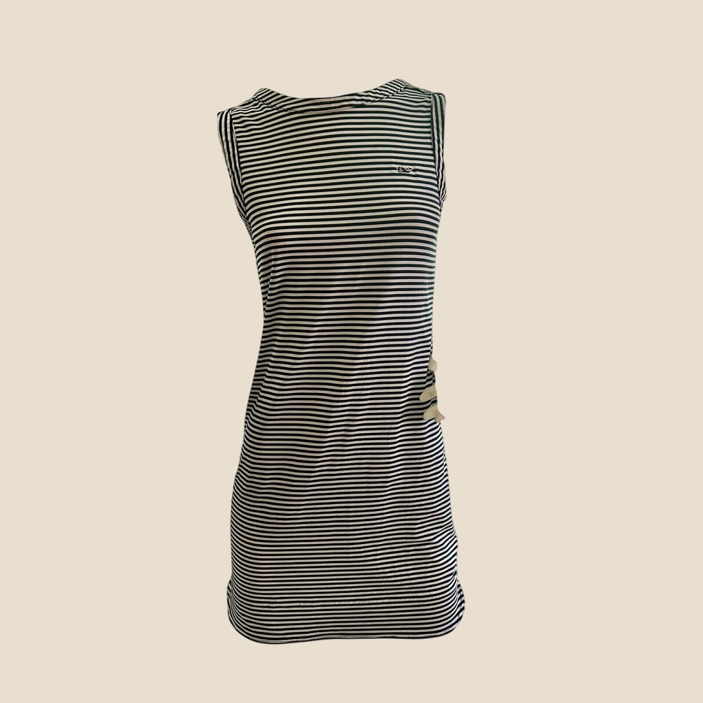 Vineyard Vines Performance Girls Large Navy White Striped Sleeveless Dress L 14